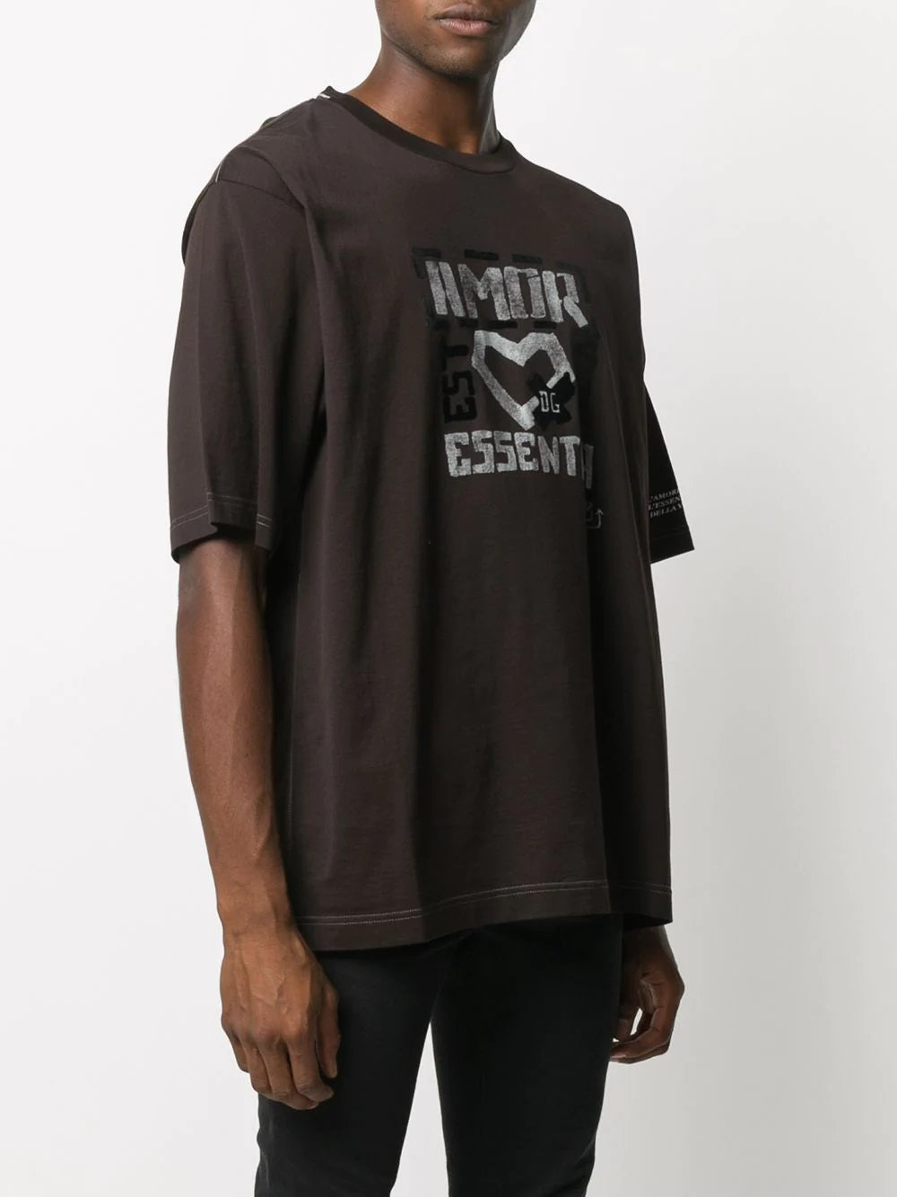 DG Printed Crew-neck Black T-shirt - Styledistrict