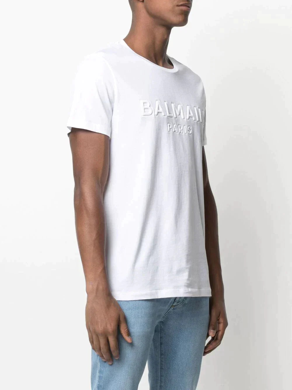 BLM Logo-embossed Cotton White T-shirt - Styledistrict