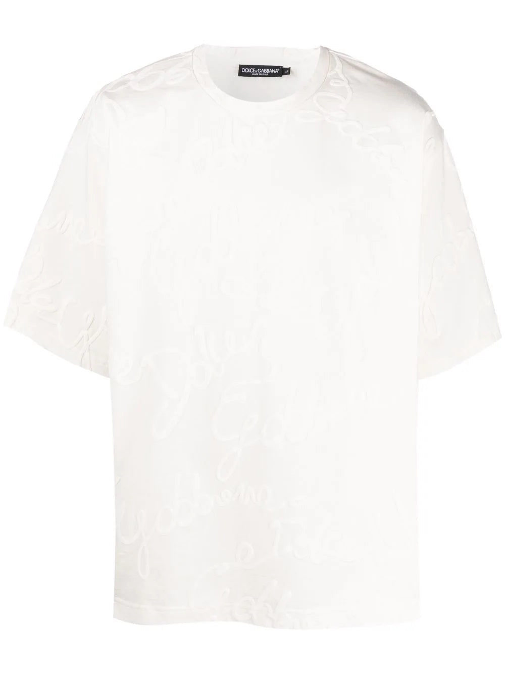 DG logo-print white cotton T-shirt - Styledistrict