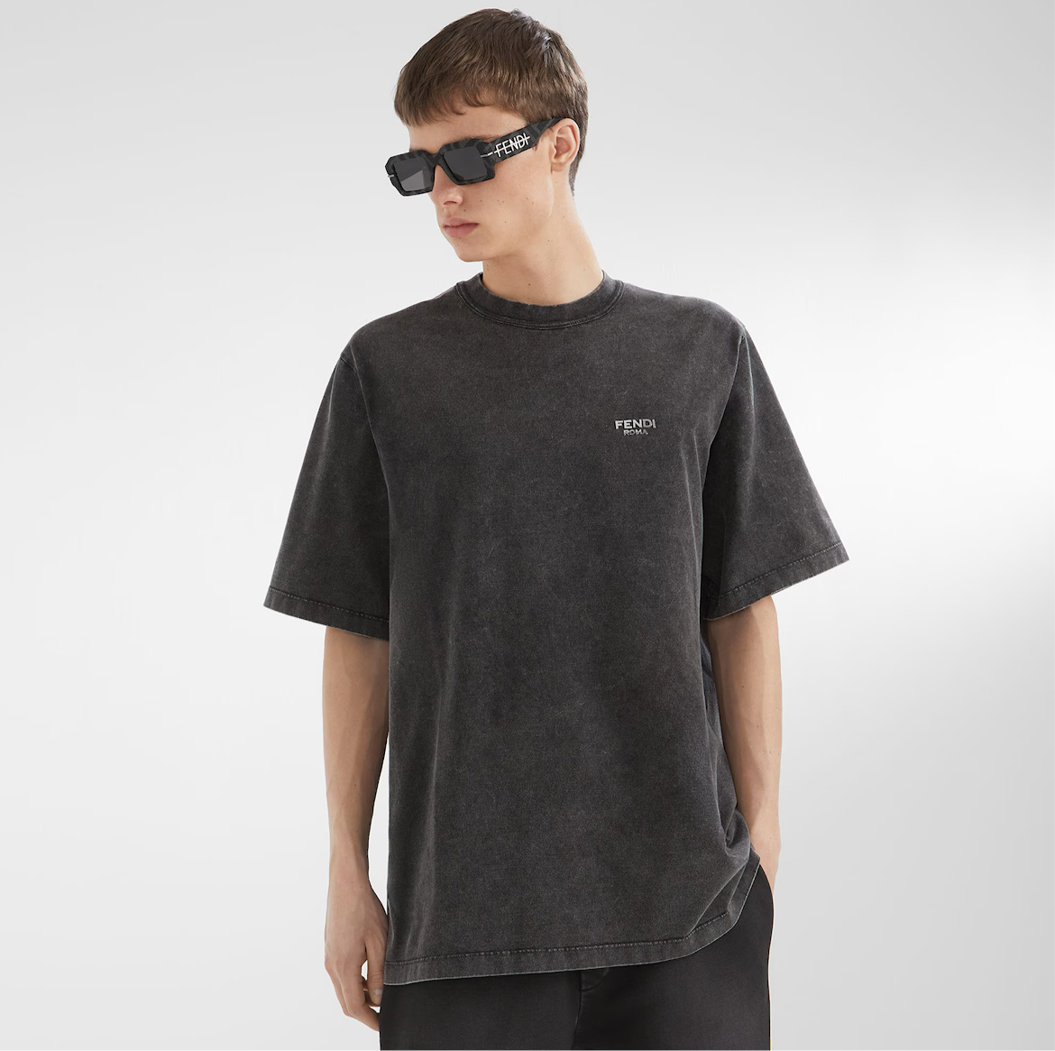 Black Washed Cotton Jersey T-shirt