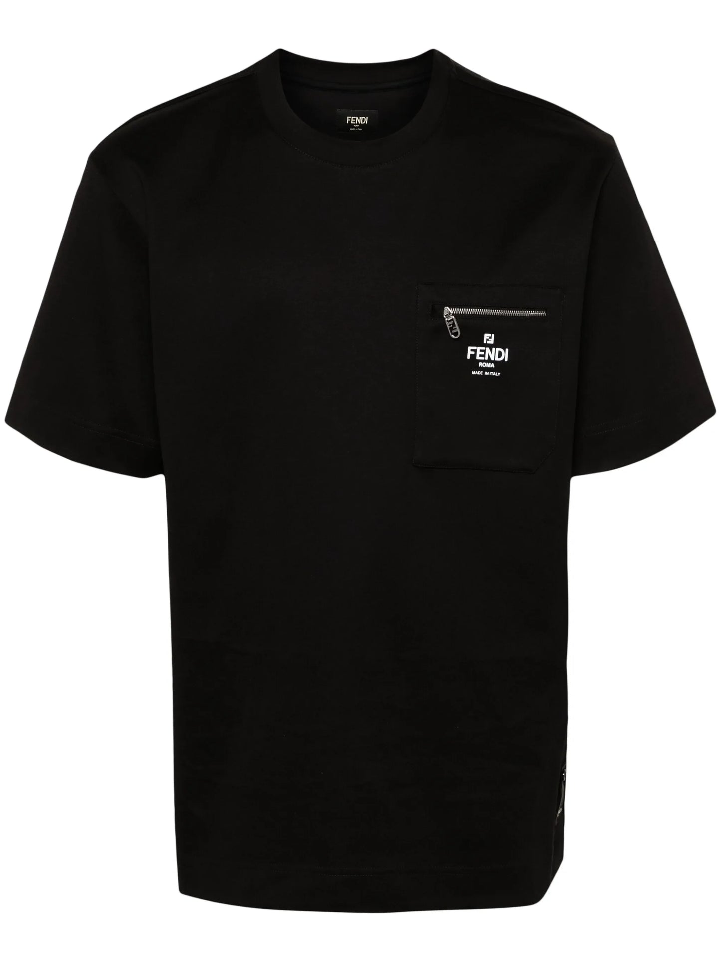 Black Cotton T-shirt with Pocket