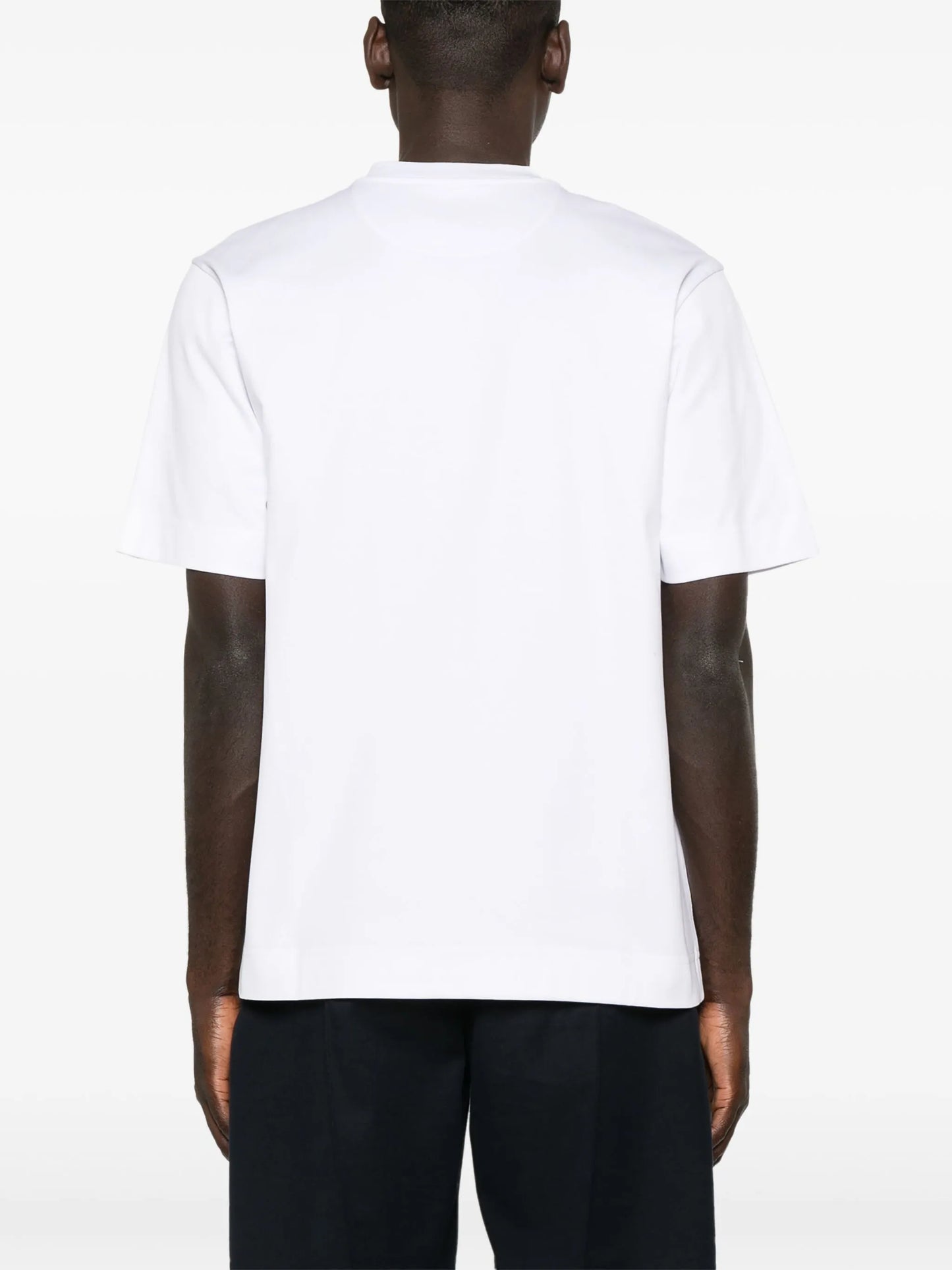 White Cotton T-shirt with Pocket