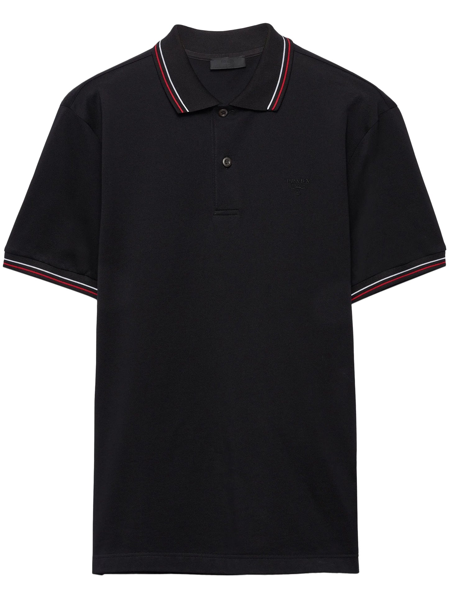 Short-Sleeve Black Pique Polo Shirt