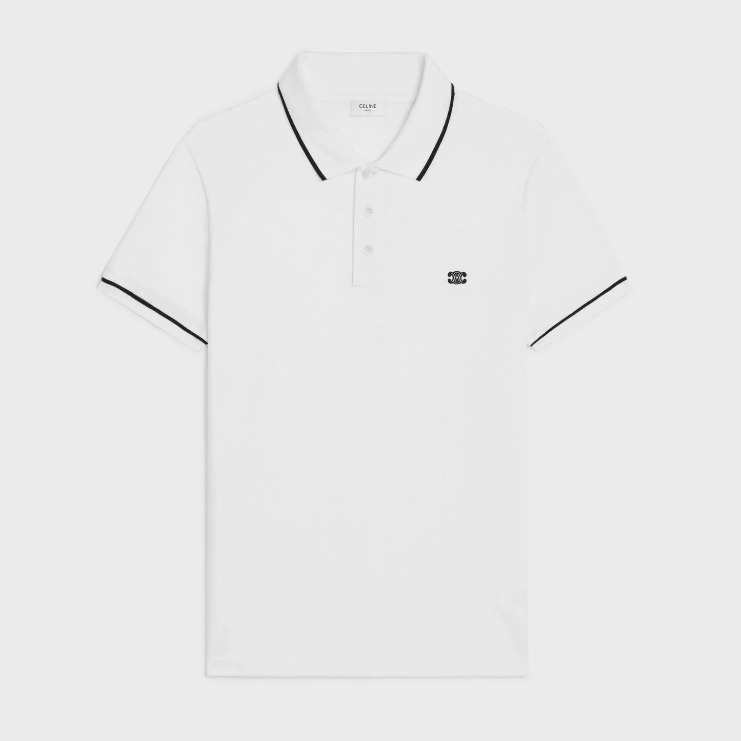 TRIOMPHE EMBROIDERY WHITE POLO SHIRT