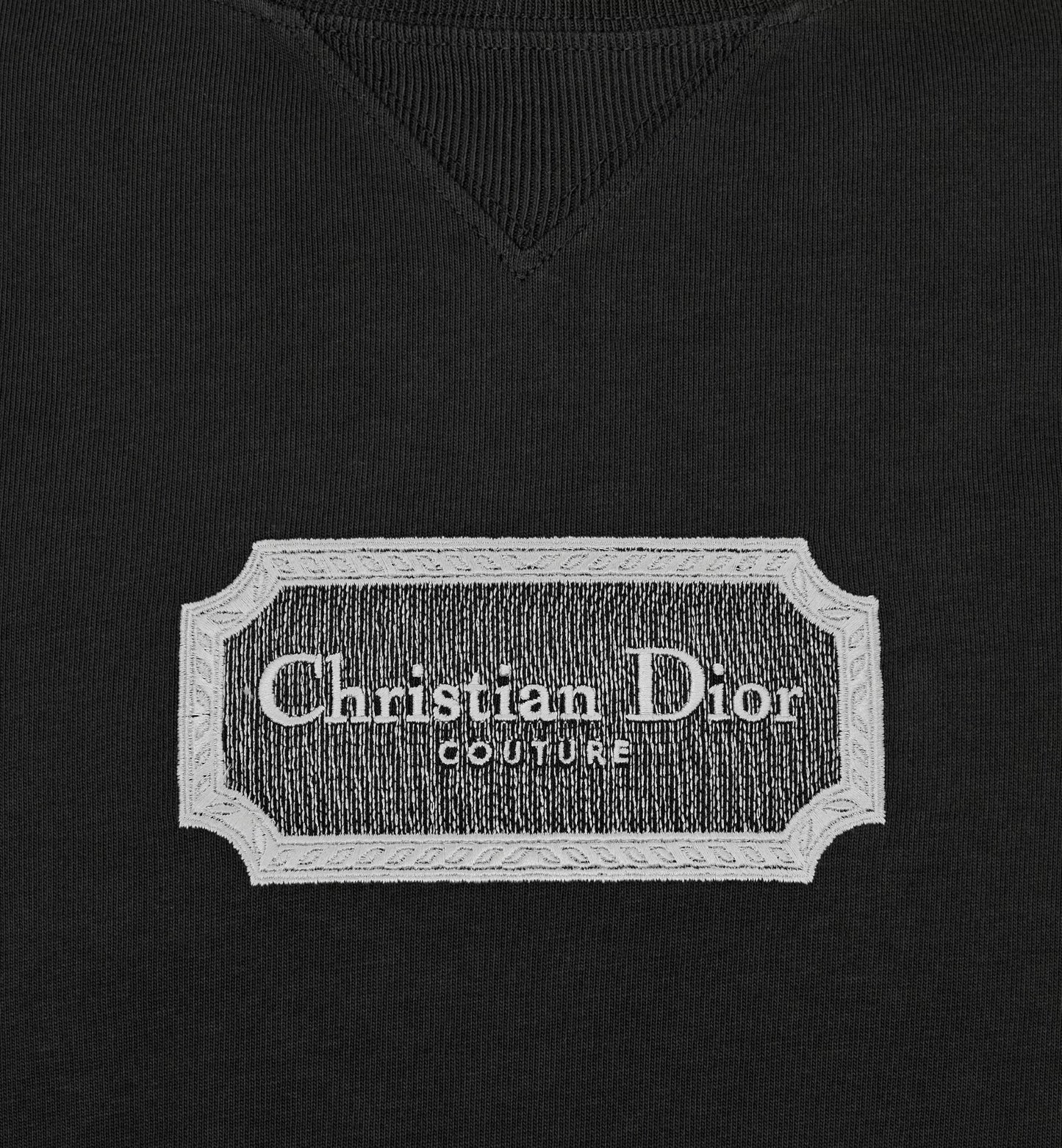 Couture Relaxed Fit Black T-shirt with Embroidery