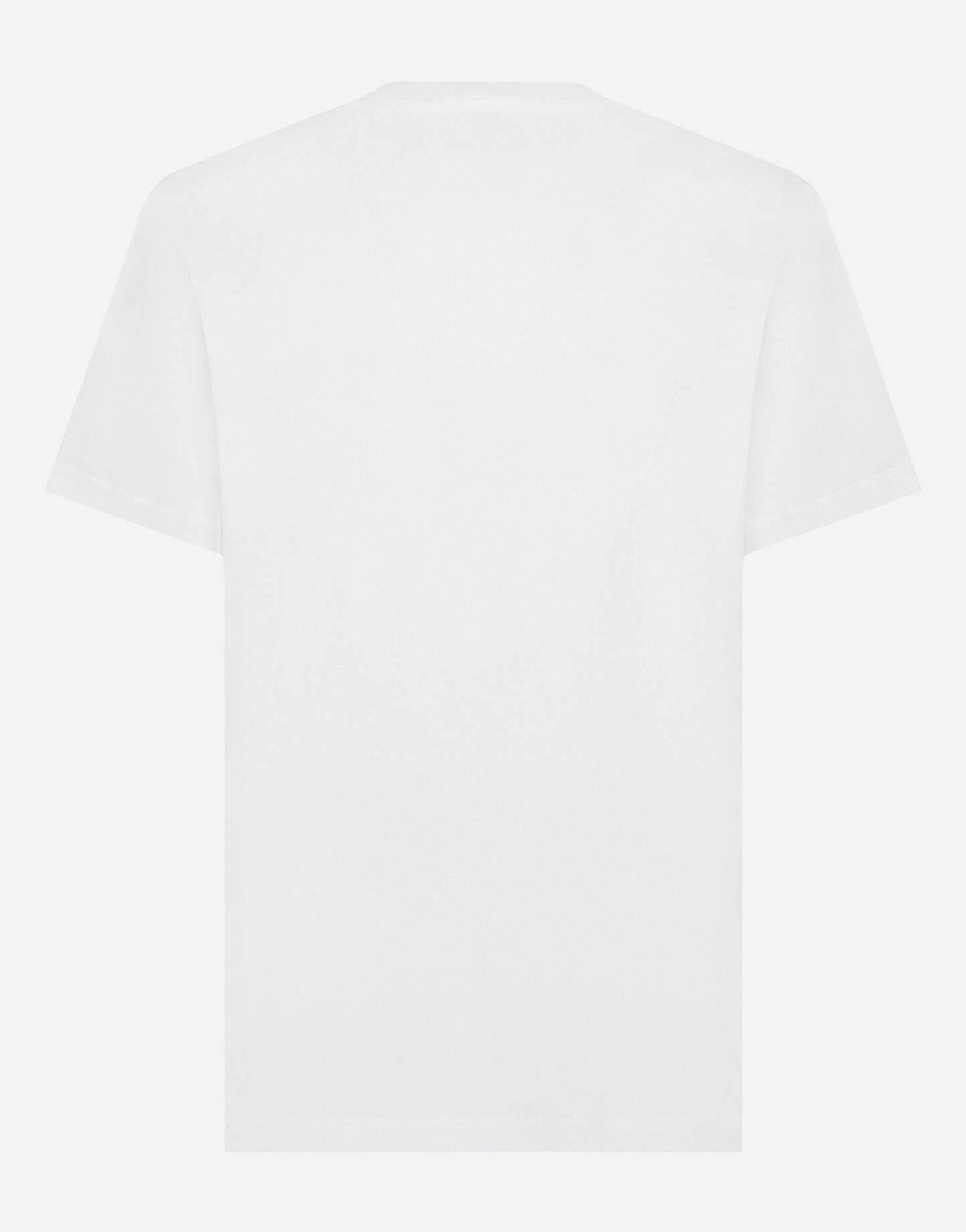 White Cotton T-shirt with DG embroidery and patch - Exclusive Wear