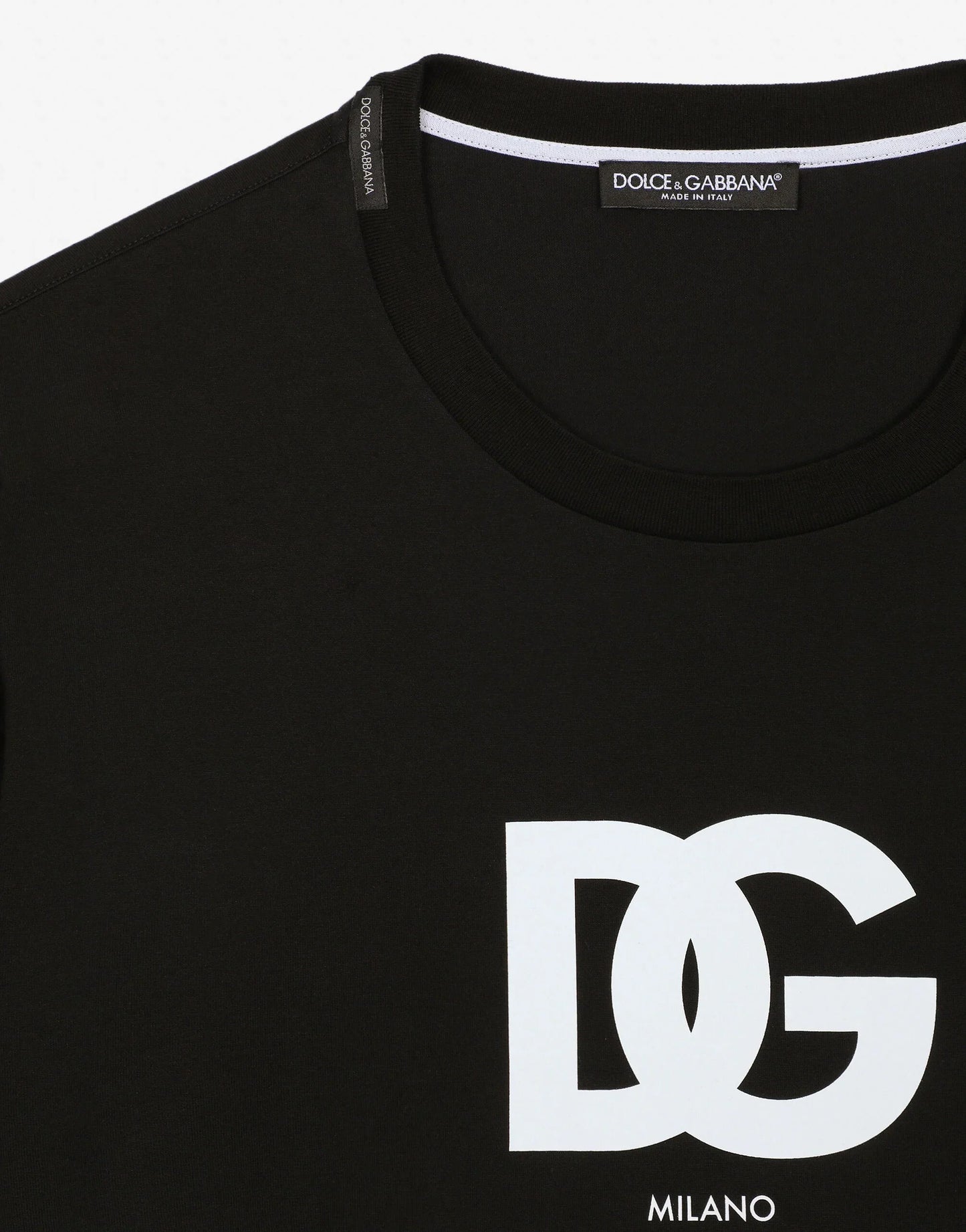Black Cotton T-shirt with DG logo print - Exclusive Wear