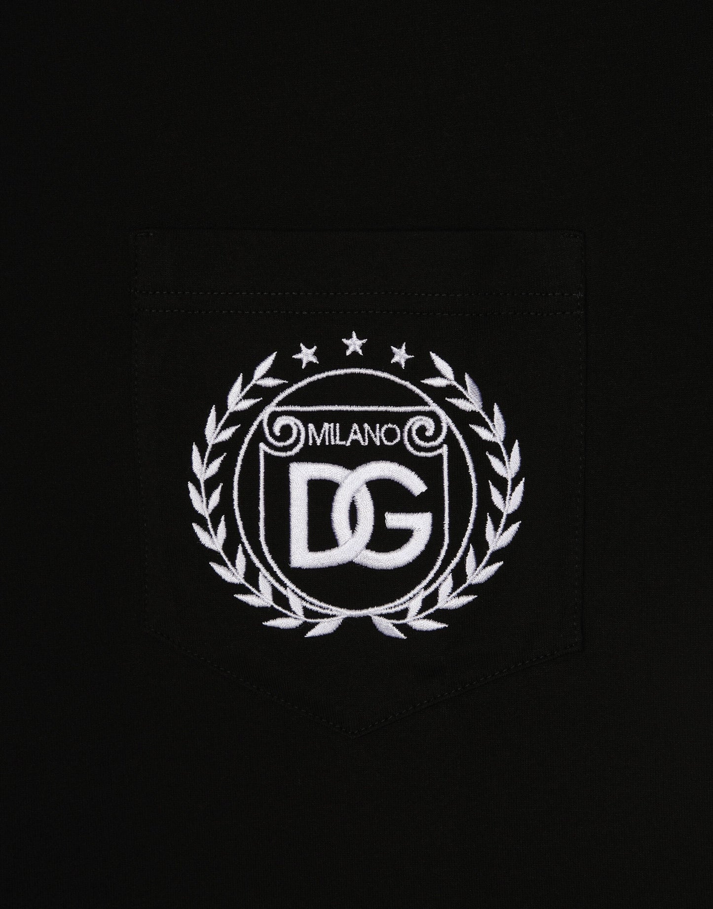 Black T-shirt with DG Milano Logo Embroidery