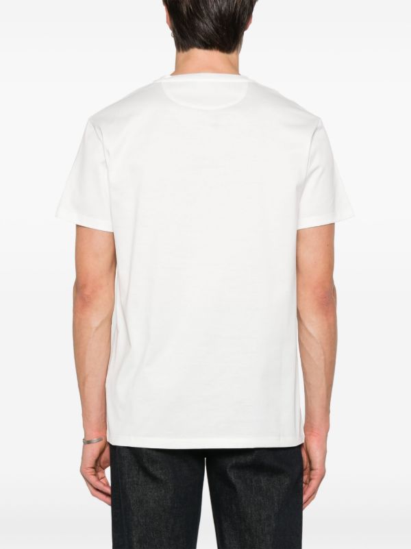 White T-shirt with Triple FF Embossed Embroidery