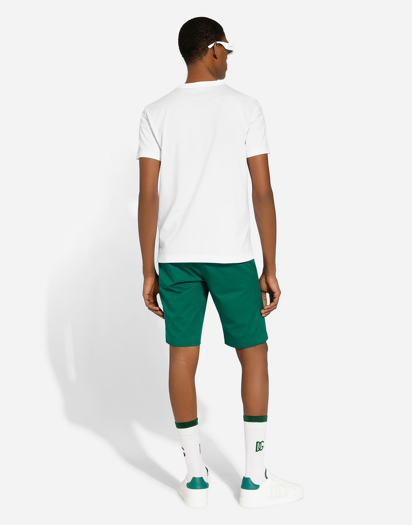 White Cotton T-shirt with Logo Print