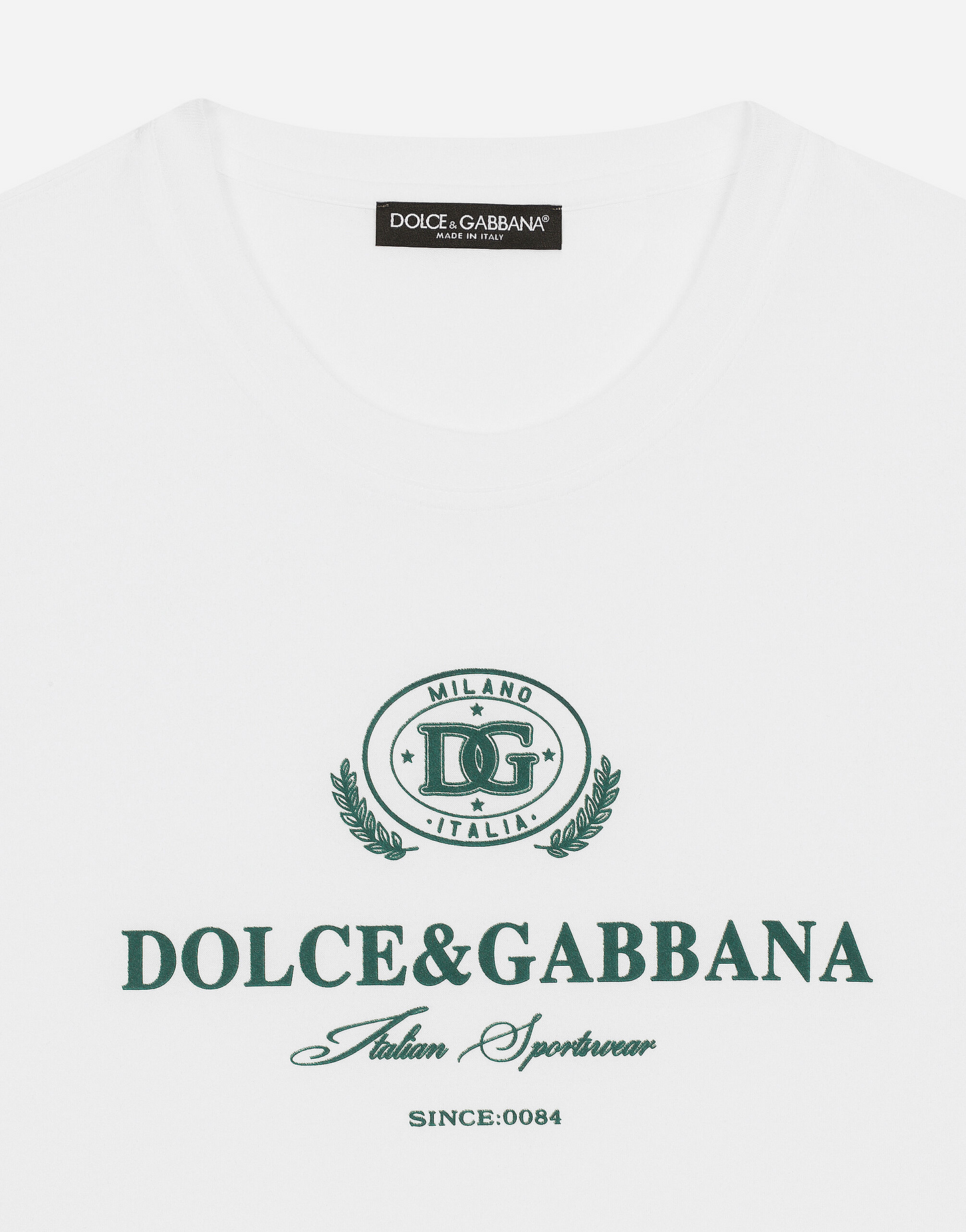 White Cotton T-shirt with Logo Print