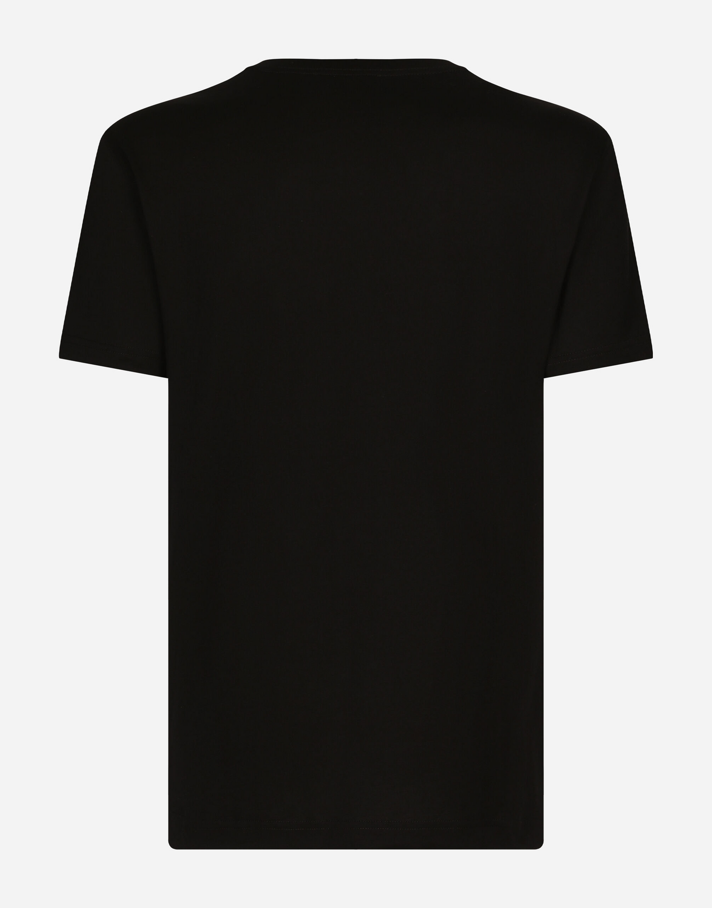Black Cotton T-shirt with Logo Print