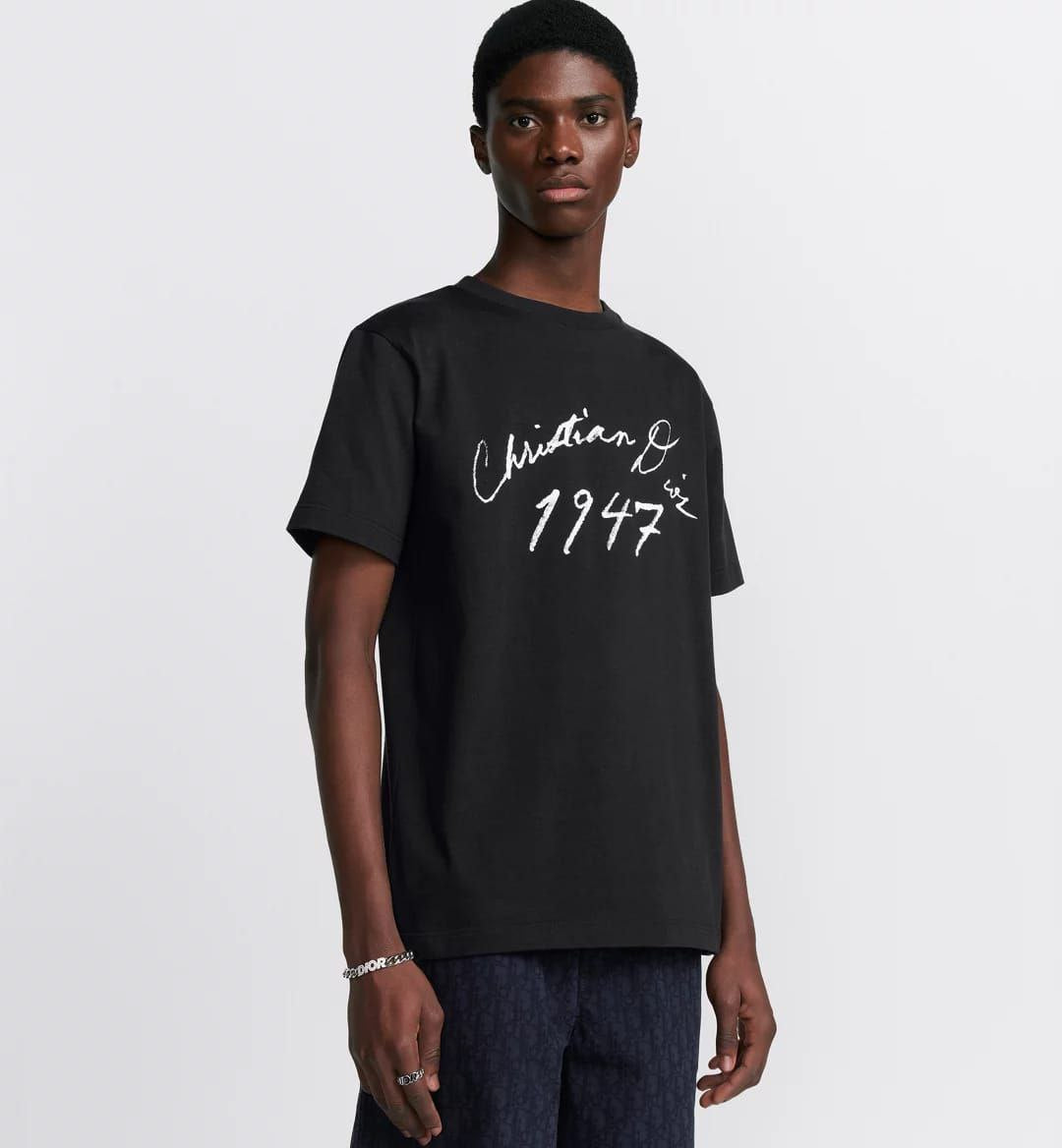 Handwritten Logo Relaxed Fit Black T-shirt