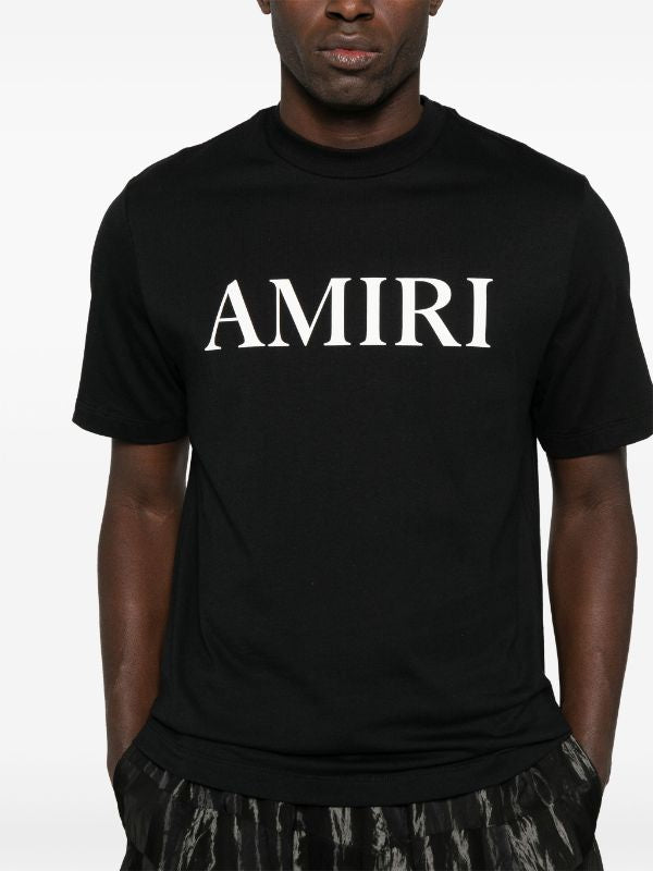 Logo Print Black Cotton T-shirt