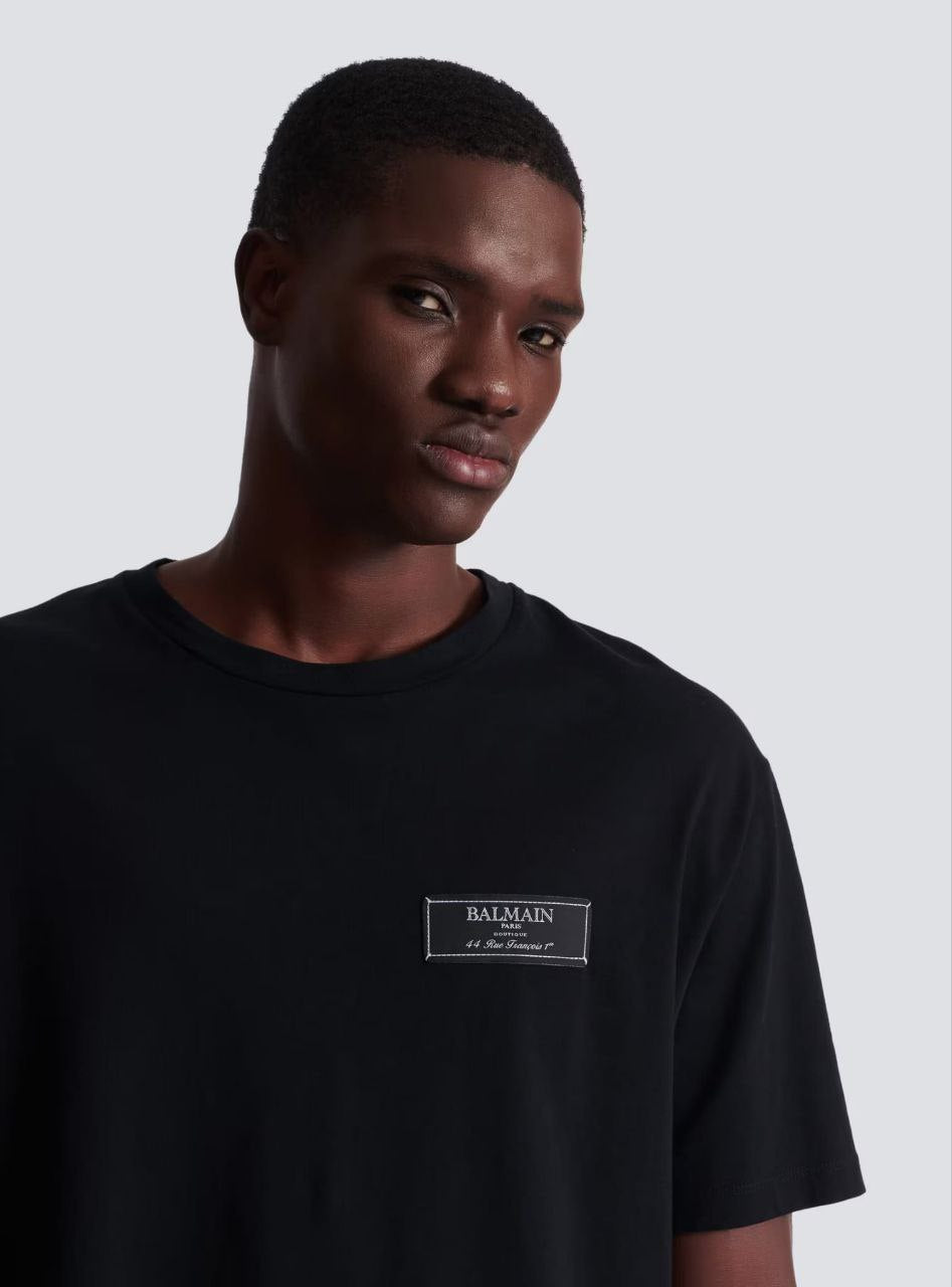 Loose Fit Black T-shirt with Signature Emrboidery