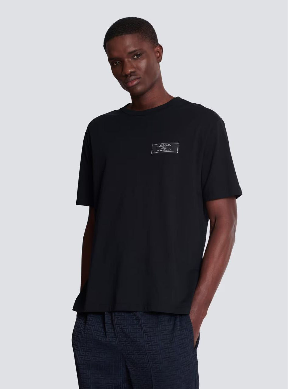 Loose Fit Black T-shirt with Signature Emrboidery