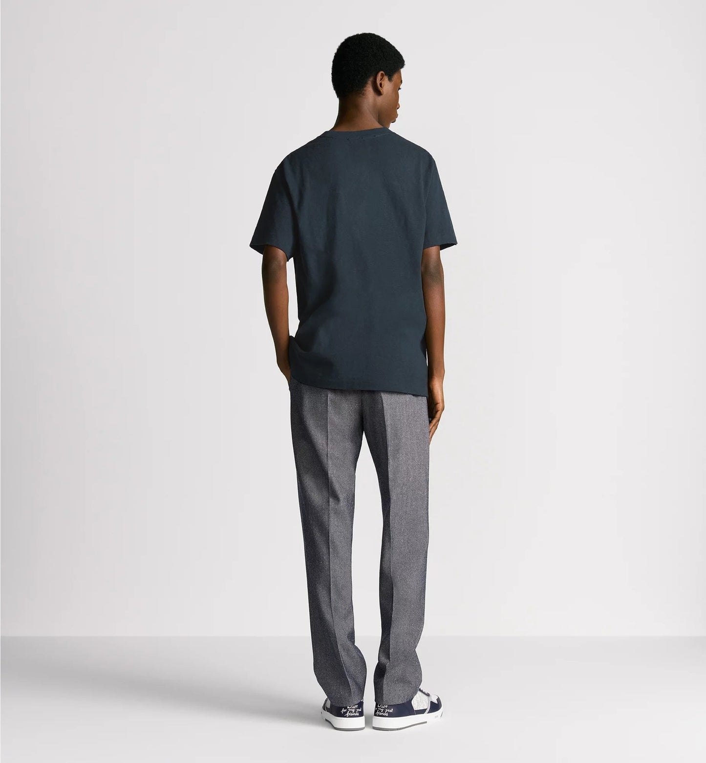 Hylton Nel For My Real Friends Embroidered Navy Blue T-shirt