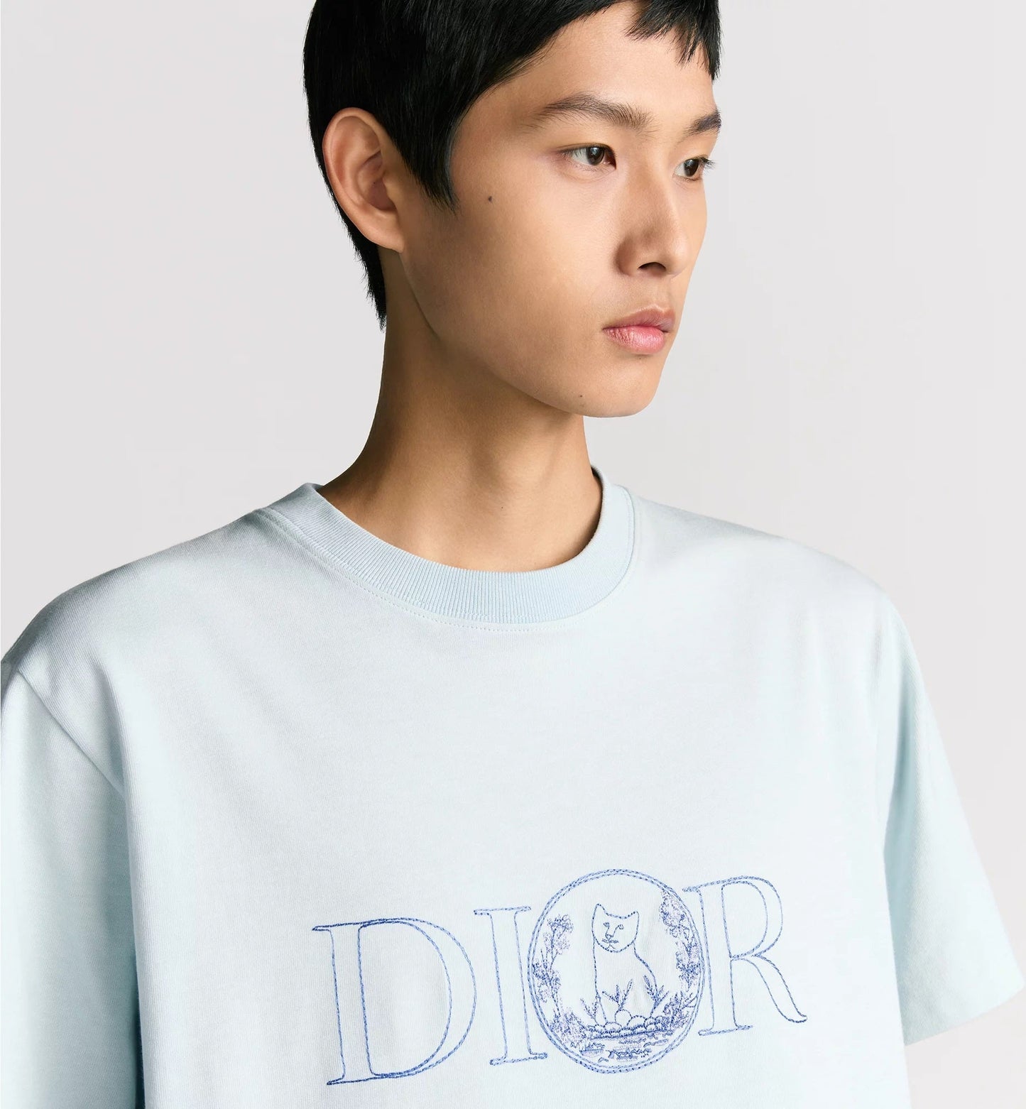 Hylton Nel Embroidered Blue T-shirt