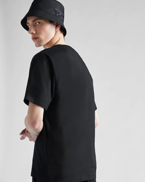 PRD studded-logo Black cotton T-shirt - Styledistrict