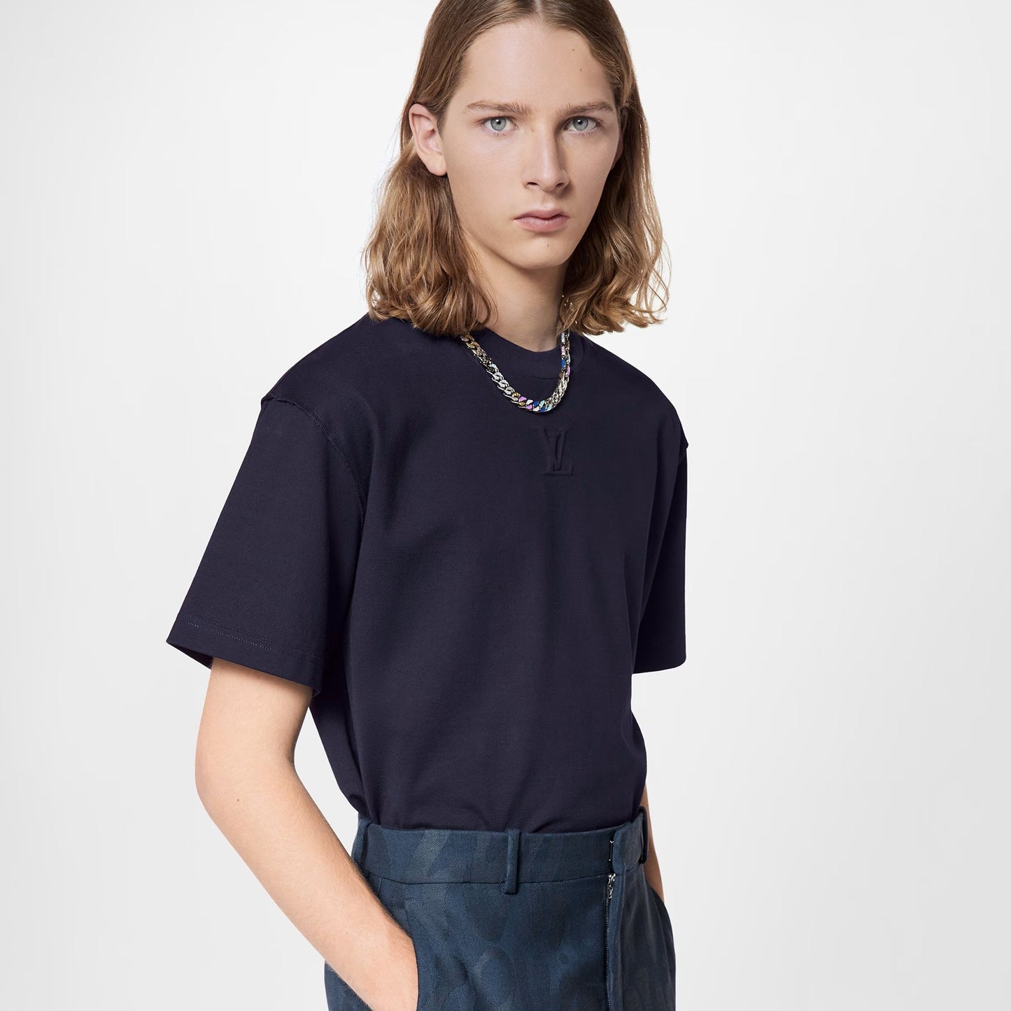 Black T-shirt with Embossed Logo