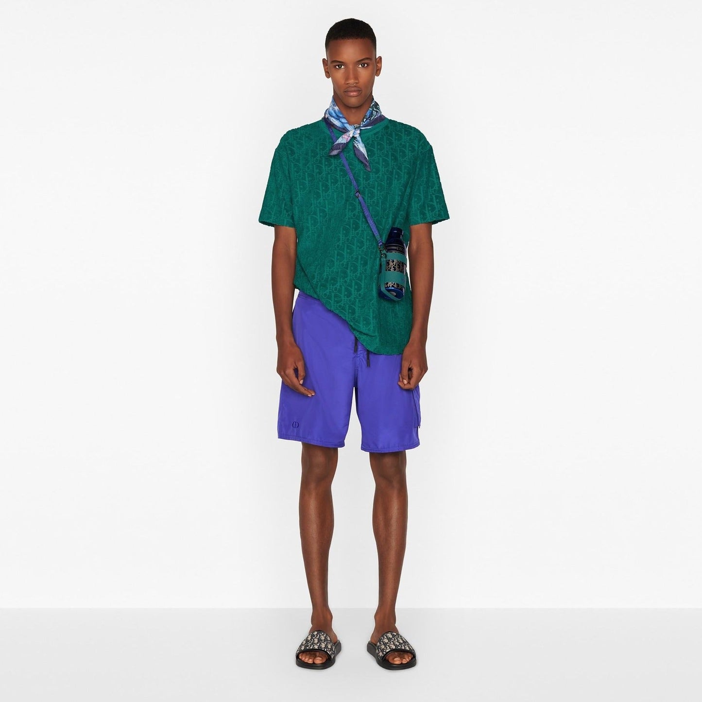 Oblique Relaxed Fit Green T-shirt