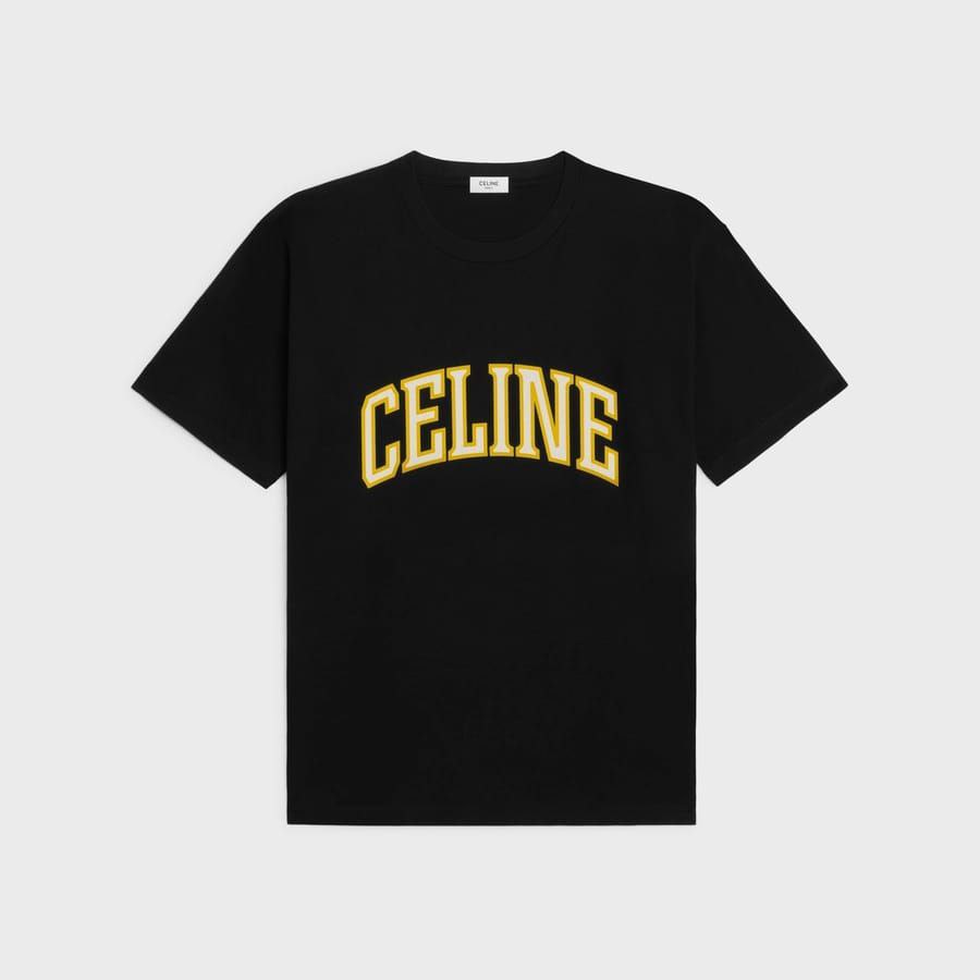 College Print Black Cotton Jersey T-shirt