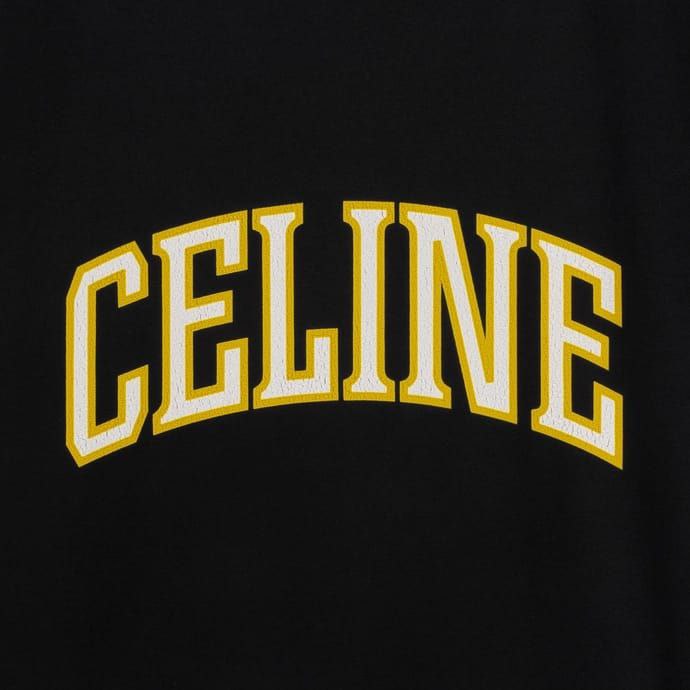 College Print Black Cotton Jersey T-shirt