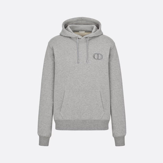 CD ICON GREY COTTON FLEECE HOODIE - Exclusive Wear