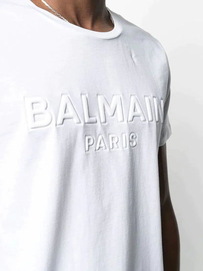 BLM Logo-embossed Cotton White T-shirt - Styledistrict