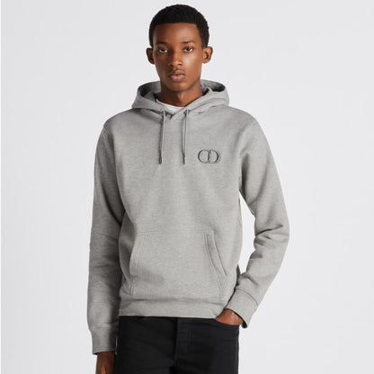 CD ICON GREY COTTON FLEECE HOODIE - Exclusive Wear
