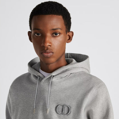 CD ICON GREY COTTON FLEECE HOODIE - Exclusive Wear