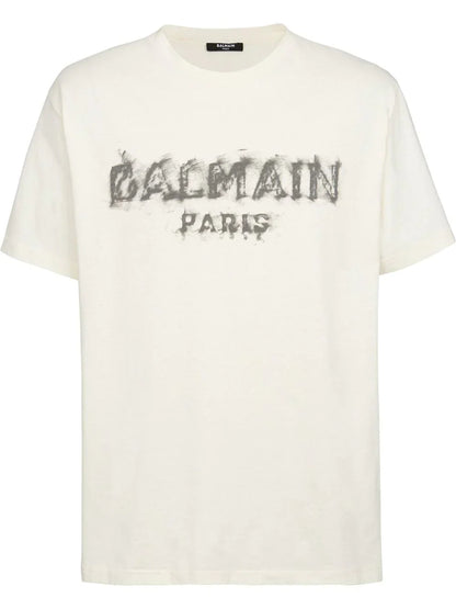 Distressed logo-print cotton T-shirt - Exclusive Wear