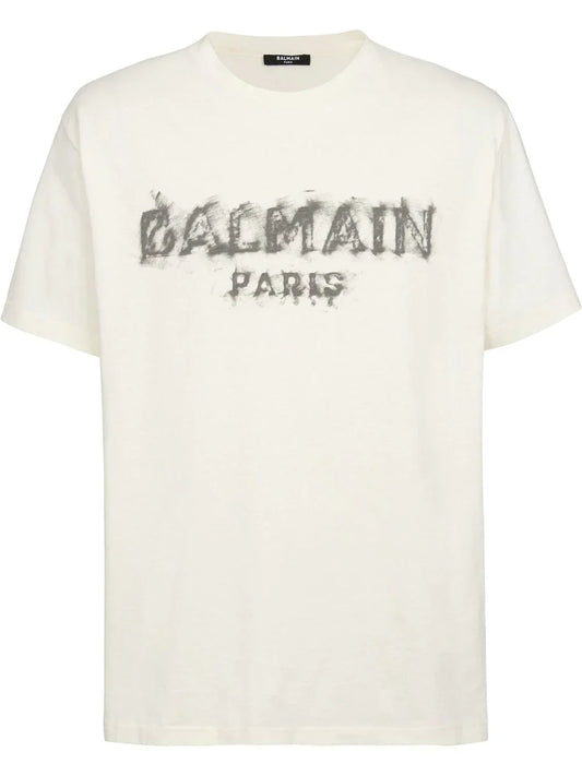 Distressed logo-print cotton T-shirt - Exclusive Wear