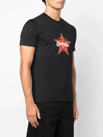 GVCH Star Print Logo Black T-shirt - Exclusive Wear