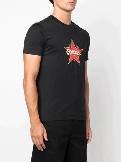 GVCH Star Print Logo Black T-shirt - Exclusive Wear