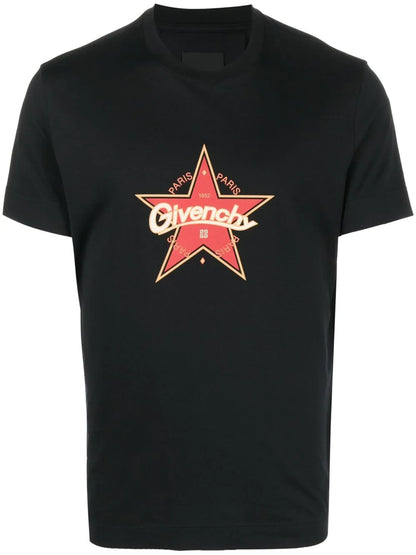 GVCH Star Print Logo Black T-shirt - Exclusive Wear