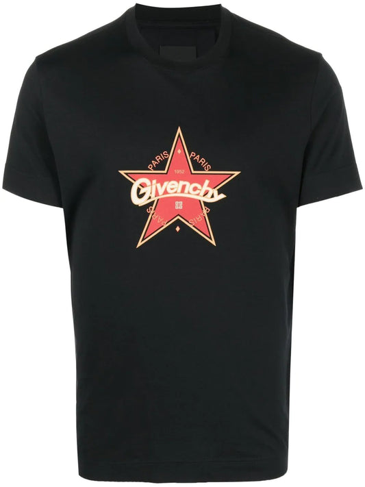GVCH Star Print Logo Black T-shirt - Exclusive Wear