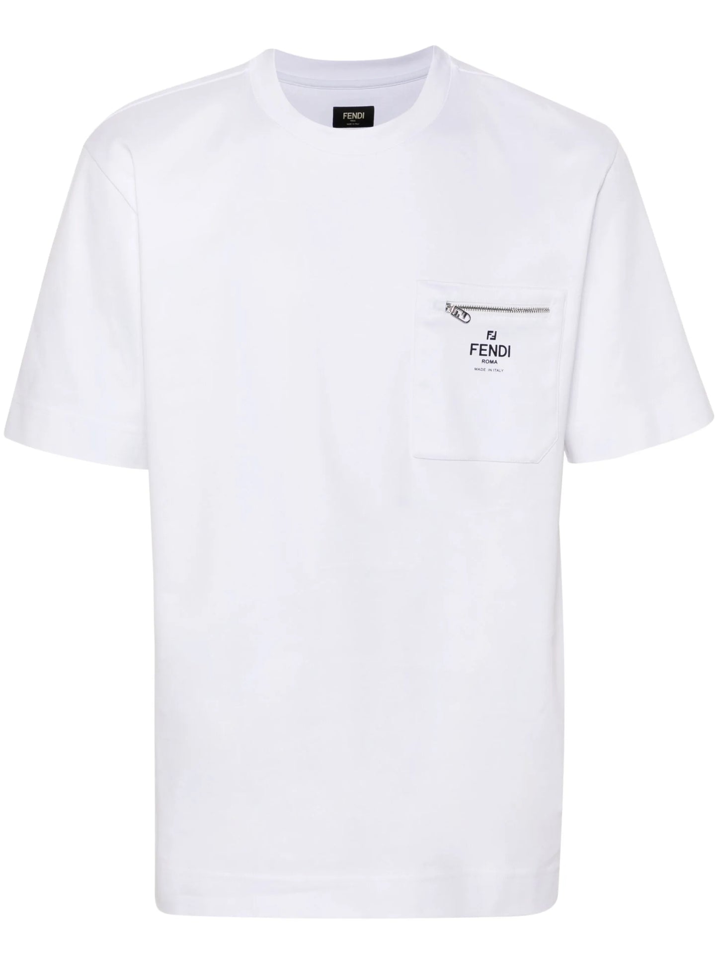 White Cotton T-shirt with Pocket