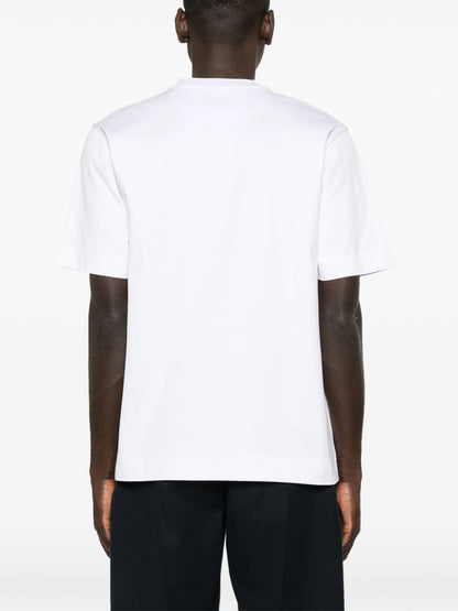 White Cotton T-shirt with Pocket