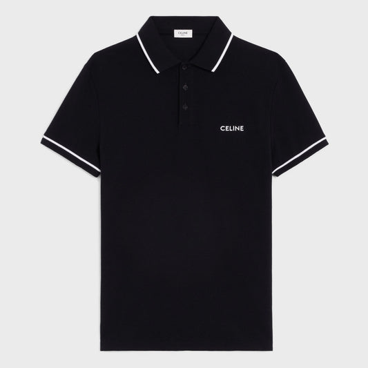 CLASSIC BLACK POLO SHIRT IN COTTON JERSEY
