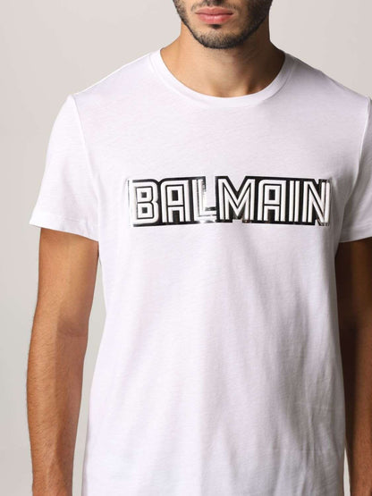 BLM Metallic-Logo Crew-Neck White T-shirt - Styledistrict
