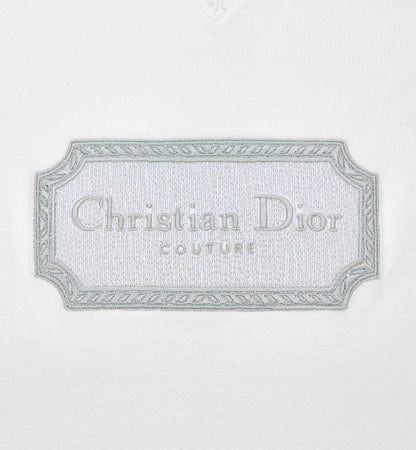 Couture Relaxed Fit White T-shirt with Embroidery