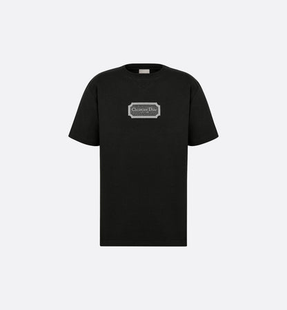 Couture Relaxed Fit Black T-shirt with Embroidery