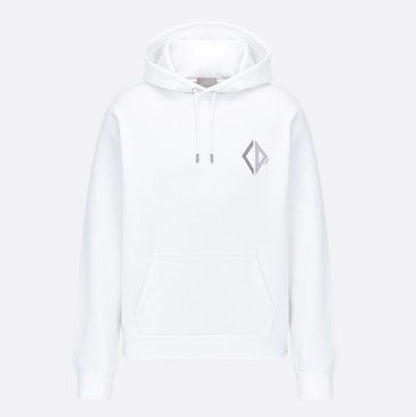 CD DIAMOND WHITE HOODED SWEATSHIRT