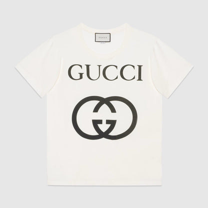 GG Interlocking White Oversize T-shirt