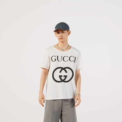 GG Interlocking White Oversize T-shirt