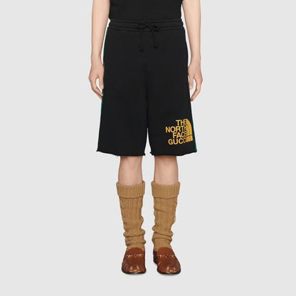 GUC x TheNrthFace Web print black cotton Shorts - Styledistrict