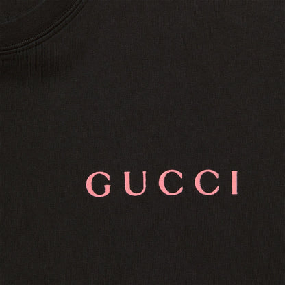 Printed Cotton Jersey Black T-shirt
