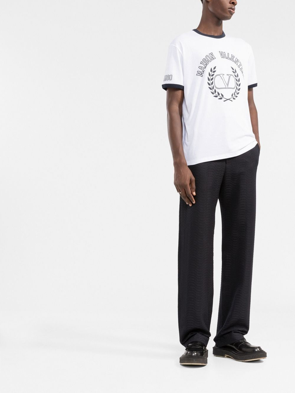 VLTN Maison Valentino Embroidered White T-shirt - Exclusive Wear