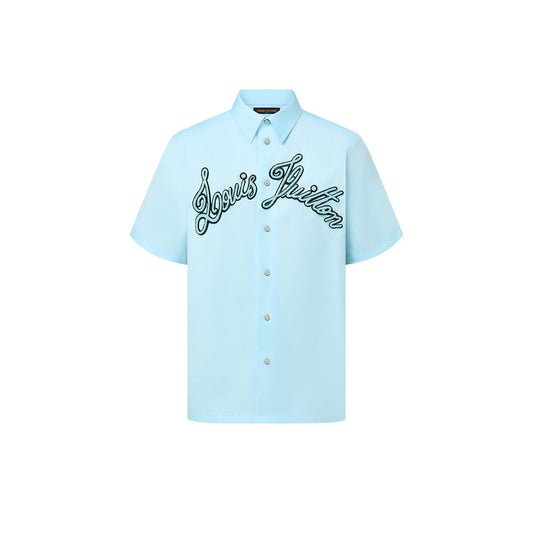 Embroidered Short-Sleeved Cotton Shirt